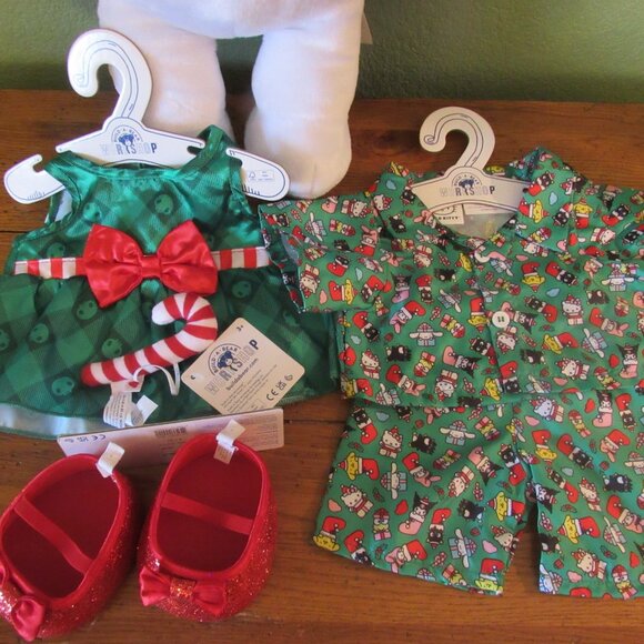 NWT Build a Bear Hello Kitty Sanrio Kuromi Christmas Lot Clothes Dress Shoes PJs - Picture 10 of 15
